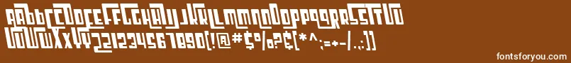 SF Cosmic Age Oblique Font – White Fonts on Brown Background