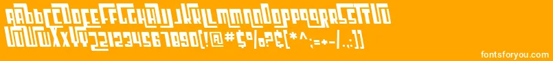 SF Cosmic Age Oblique Font – White Fonts on Orange Background