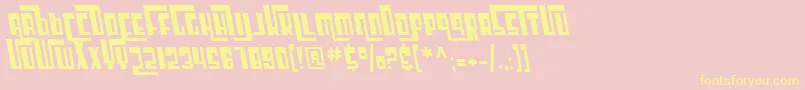 SF Cosmic Age Oblique Font – Yellow Fonts on Pink Background
