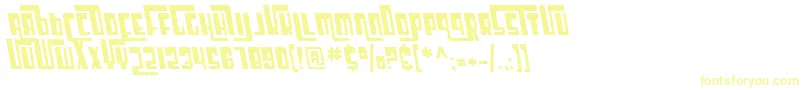 SF Cosmic Age Oblique-Schriftart – Gelbe Schriften auf weißem Hintergrund