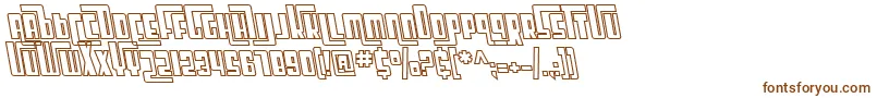 Шрифт SF Cosmic Age Outline Oblique – коричневые шрифты на белом фоне