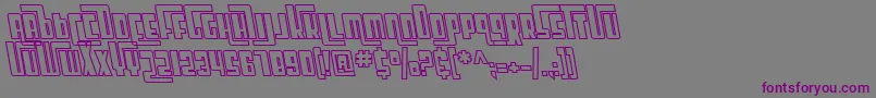 SF Cosmic Age Outline Oblique-fontti – violetit fontit harmaalla taustalla