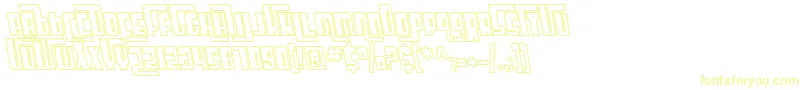 SF Cosmic Age Outline Oblique-Schriftart – Gelbe Schriften