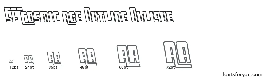 SF Cosmic Age Outline Oblique Font Sizes