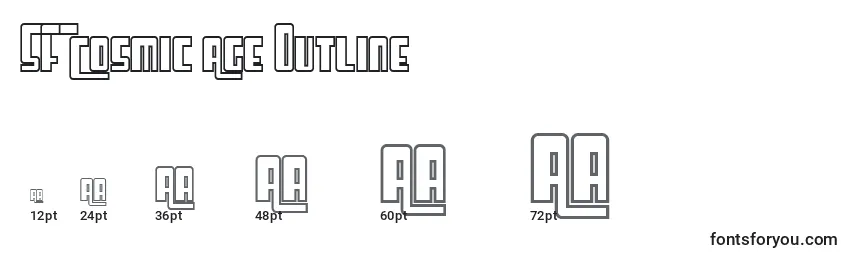 SF Cosmic Age Outline Font Sizes