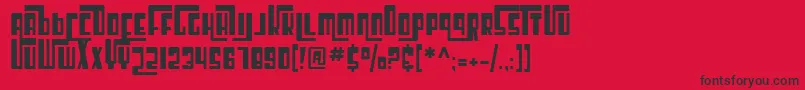 SF Cosmic Age Font – Black Fonts on Red Background
