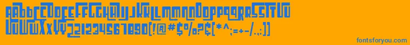 SF Cosmic Age Font – Blue Fonts on Orange Background