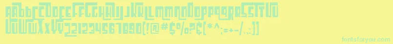 SF Cosmic Age Font – Green Fonts on Yellow Background