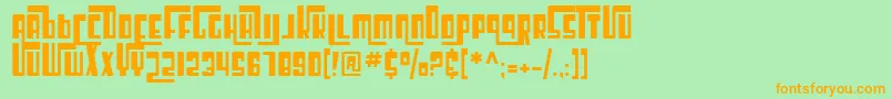 SF Cosmic Age Font – Orange Fonts on Green Background