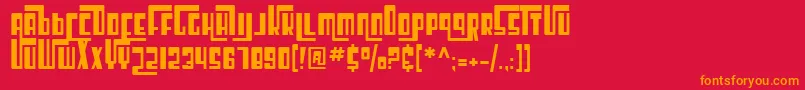 フォントSF Cosmic Age – 赤い背景にオレンジの文字