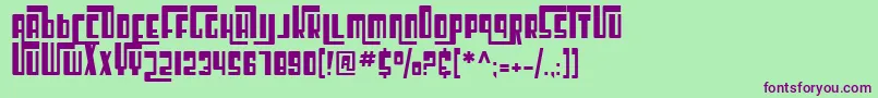 SF Cosmic Age Font – Purple Fonts on Green Background