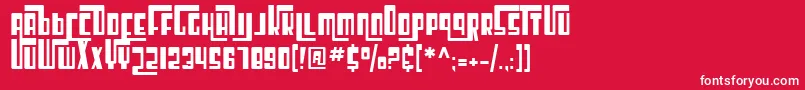 SF Cosmic Age Font – White Fonts on Red Background