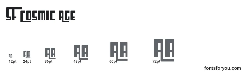 SF Cosmic Age Font Sizes
