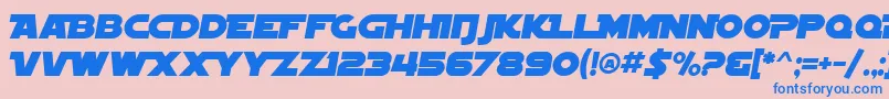 SF Distant Galaxy Alternate Italic Font – Blue Fonts on Pink Background