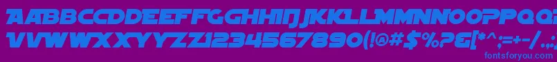 Шрифт SF Distant Galaxy Alternate Italic – синие шрифты на фиолетовом фоне