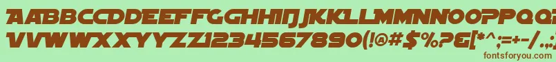 Шрифт SF Distant Galaxy Alternate Italic – коричневые шрифты на зелёном фоне