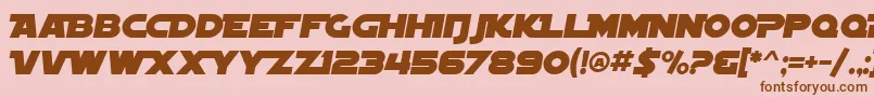 Шрифт SF Distant Galaxy Alternate Italic – коричневые шрифты на розовом фоне