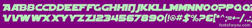 fuente SF Distant Galaxy Alternate Italic – Fuentes Verdes Sobre Fondo Morado