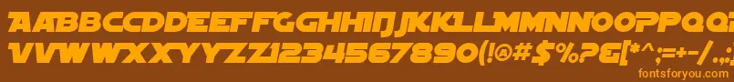 SF Distant Galaxy Alternate Italic Font – Orange Fonts on Brown Background