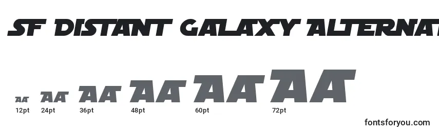 Tamaños de fuente SF Distant Galaxy Alternate Italic