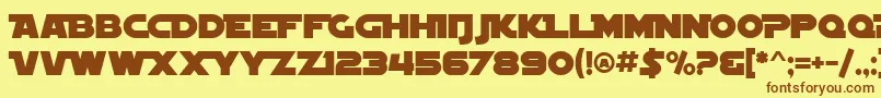 SF Distant Galaxy Alternate Font – Brown Fonts on Yellow Background