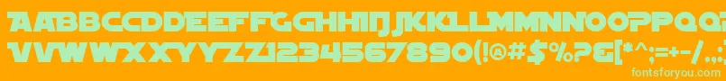 SF Distant Galaxy Alternate Font – Green Fonts on Orange Background
