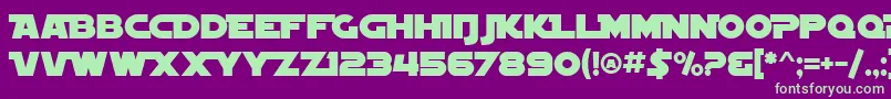 SF Distant Galaxy Alternate-fontti – vihreät fontit violetilla taustalla