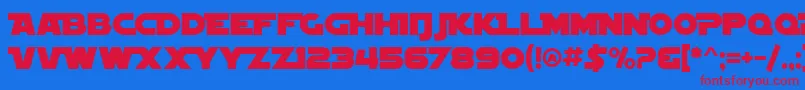 SF Distant Galaxy Alternate Font – Red Fonts on Blue Background