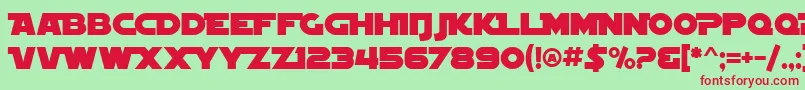 SF Distant Galaxy Alternate Font – Red Fonts on Green Background