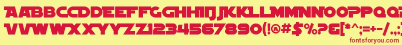 SF Distant Galaxy Alternate Font – Red Fonts on Yellow Background