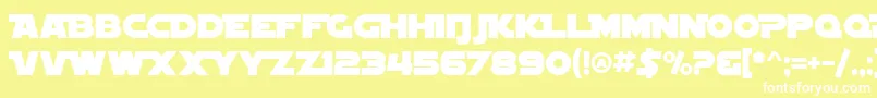 SF Distant Galaxy Alternate Font – White Fonts on Yellow Background