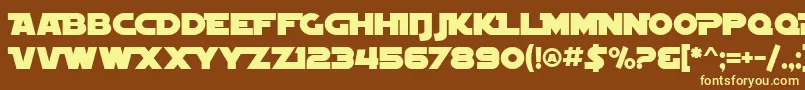 SF Distant Galaxy Alternate Font – Yellow Fonts on Brown Background