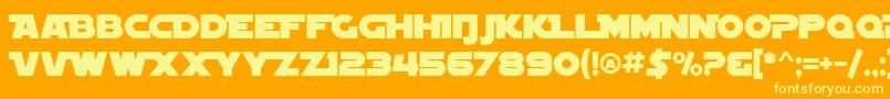 SF Distant Galaxy Alternate Font – Yellow Fonts on Orange Background