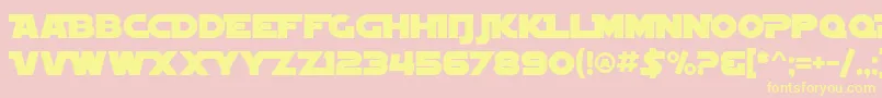 SF Distant Galaxy Alternate-Schriftart – Gelbe Schriften auf rosa Hintergrund