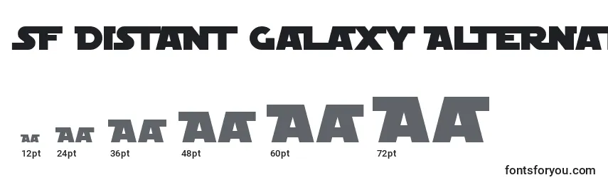 Размеры шрифта SF Distant Galaxy Alternate