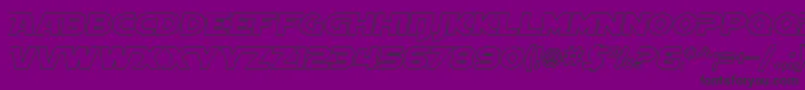 Czcionka SF Distant Galaxy AltOutline Italic – czarne czcionki na fioletowym tle