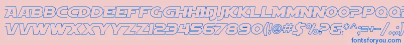 SF Distant Galaxy AltOutline Italic Font – Blue Fonts on Pink Background