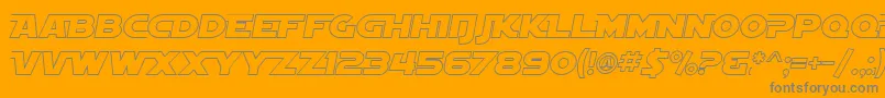 SF Distant Galaxy AltOutline Italic Font – Gray Fonts on Orange Background