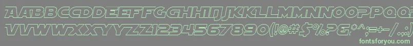 Czcionka SF Distant Galaxy AltOutline Italic – zielone czcionki na szarym tle
