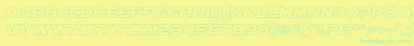 Police SF Distant Galaxy AltOutline Italic – polices vertes sur fond jaune