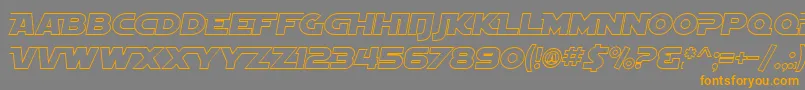 SF Distant Galaxy AltOutline Italic-fontti – oranssit fontit harmaalla taustalla