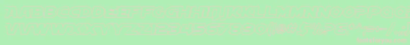 フォントSF Distant Galaxy AltOutline Italic – 緑の背景にピンクのフォント