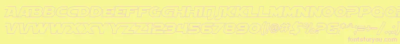 フォントSF Distant Galaxy AltOutline Italic – ピンクのフォント、黄色の背景