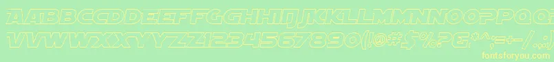 Police SF Distant Galaxy AltOutline Italic – polices jaunes sur fond vert