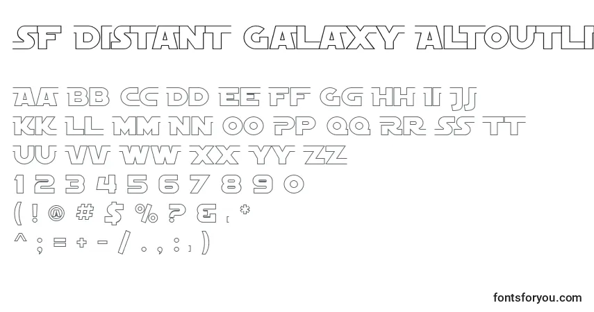 SF Distant Galaxy AltOutline Font – alphabet, numbers, special characters
