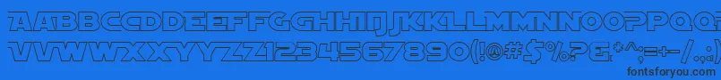 SF Distant Galaxy AltOutline Font – Black Fonts on Blue Background