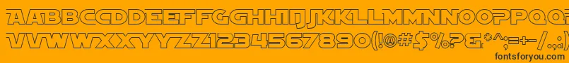 SF Distant Galaxy AltOutline Font – Black Fonts on Orange Background