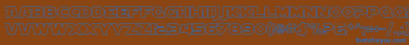 フォントSF Distant Galaxy AltOutline – 茶色の背景に青い文字