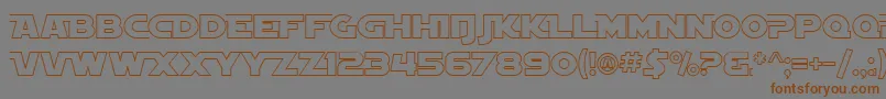 SF Distant Galaxy AltOutline Font – Brown Fonts on Gray Background