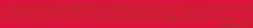 SF Distant Galaxy AltOutline Font – Brown Fonts on Red Background